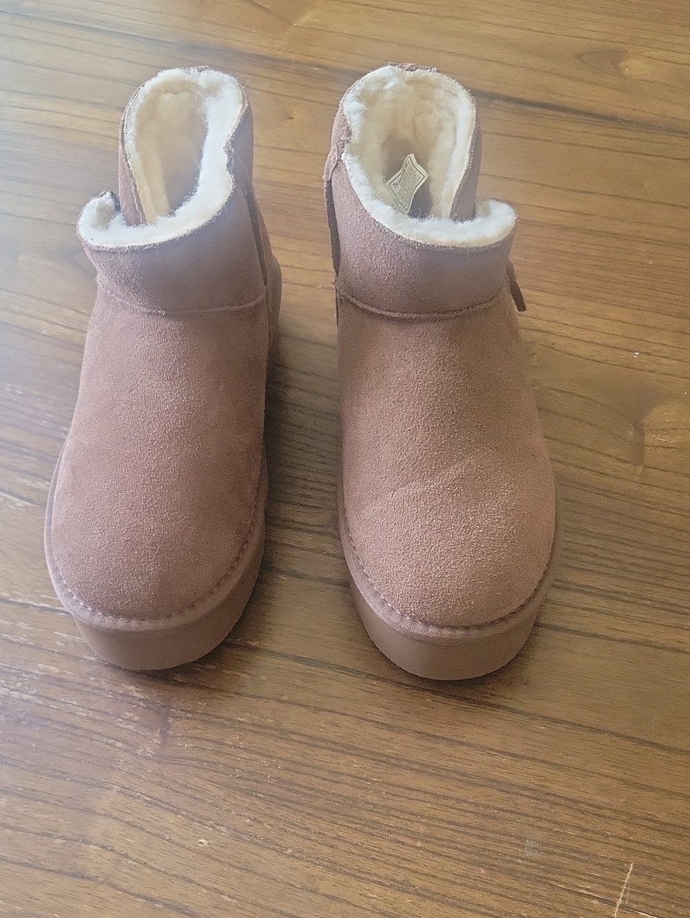 BearPaw Women's Chestnut Suede Faux-Shearling Short Slippers